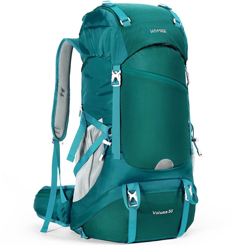 HOMIEE 50L Hiking Backpack Travel Bag Waterproof Camping Rucksack with Rain Cover Lightweight Backpacking Backpack - Image 1